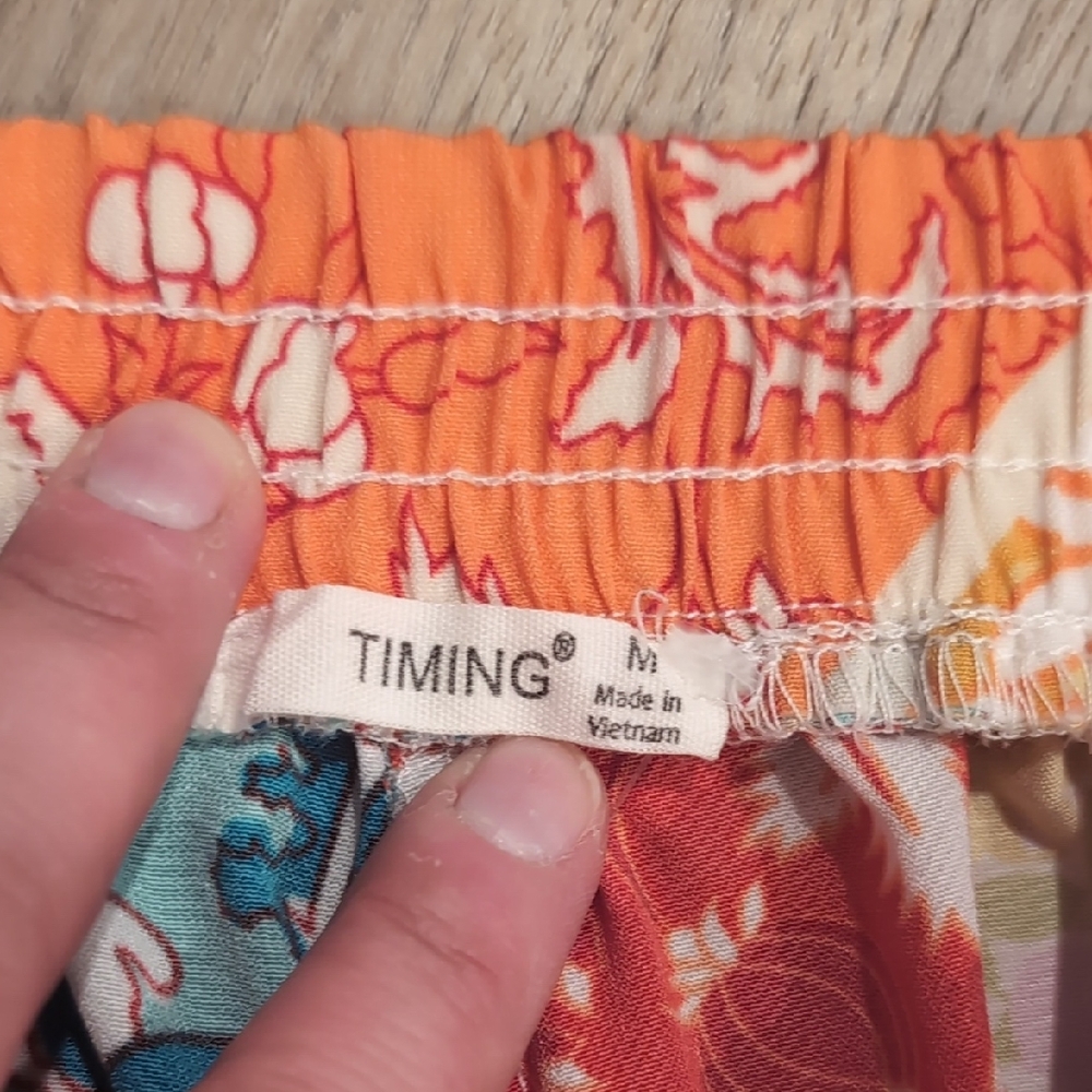 Timing Multicolor Patchwork Wide Leg Pants Size M… - image 2